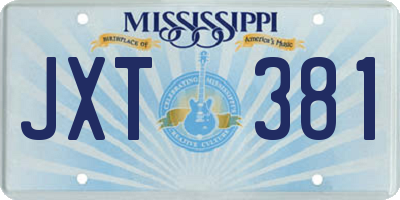 MS license plate JXT381