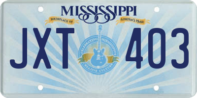 MS license plate JXT403
