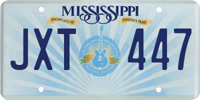MS license plate JXT447