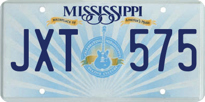 MS license plate JXT575