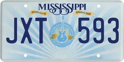 MS license plate JXT593