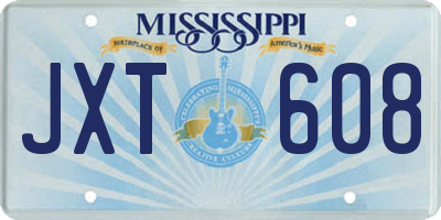 MS license plate JXT608