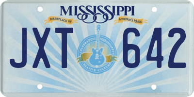 MS license plate JXT642