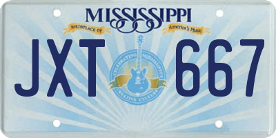 MS license plate JXT667