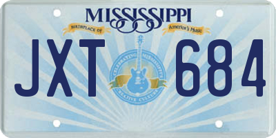 MS license plate JXT684