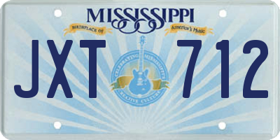 MS license plate JXT712