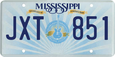MS license plate JXT851