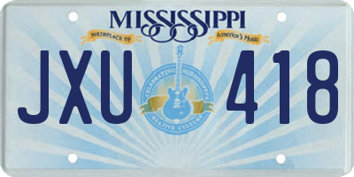 MS license plate JXU418