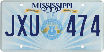 MS license plate JXU474