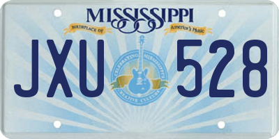 MS license plate JXU528