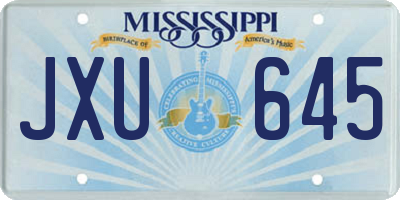 MS license plate JXU645