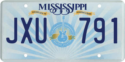MS license plate JXU791