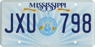 MS license plate JXU798