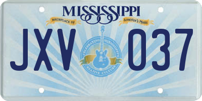 MS license plate JXV037