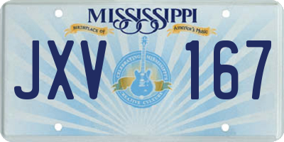 MS license plate JXV167