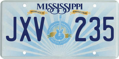 MS license plate JXV235