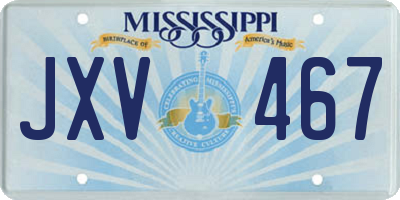 MS license plate JXV467