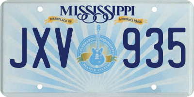 MS license plate JXV935
