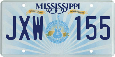 MS license plate JXW155