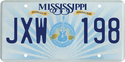 MS license plate JXW198