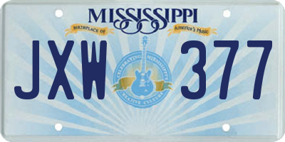 MS license plate JXW377