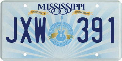 MS license plate JXW391