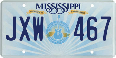 MS license plate JXW467