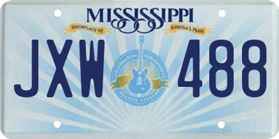 MS license plate JXW488