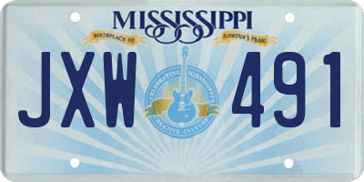MS license plate JXW491