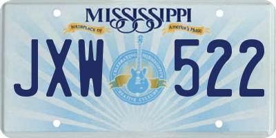 MS license plate JXW522