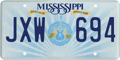 MS license plate JXW694