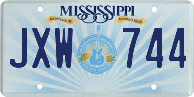 MS license plate JXW744