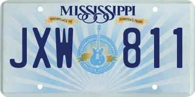 MS license plate JXW811