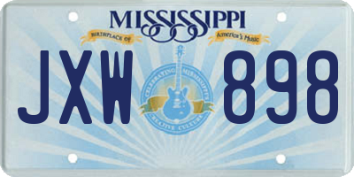 MS license plate JXW898