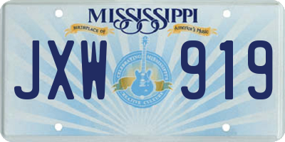 MS license plate JXW919