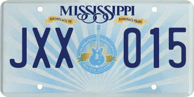 MS license plate JXX015