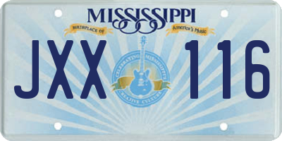 MS license plate JXX116