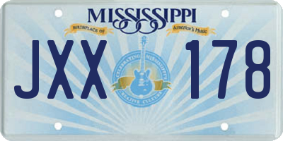MS license plate JXX178