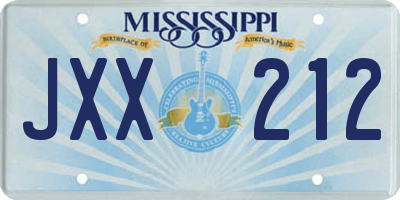 MS license plate JXX212