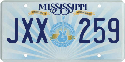 MS license plate JXX259