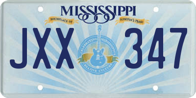 MS license plate JXX347
