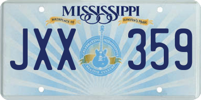 MS license plate JXX359