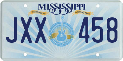 MS license plate JXX458
