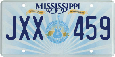 MS license plate JXX459