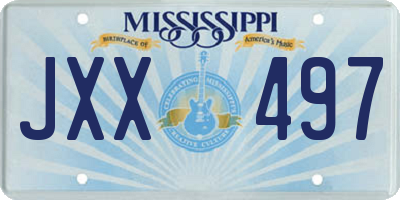 MS license plate JXX497