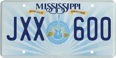 MS license plate JXX600
