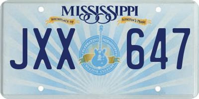 MS license plate JXX647