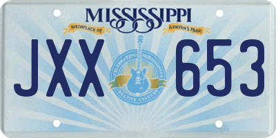 MS license plate JXX653