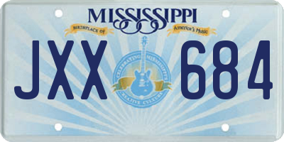 MS license plate JXX684