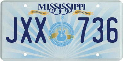 MS license plate JXX736